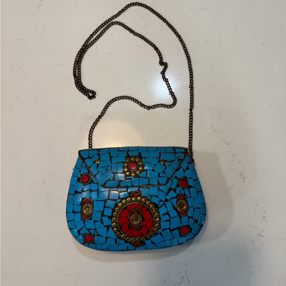 Mosaic Blue and Red Women's Bag